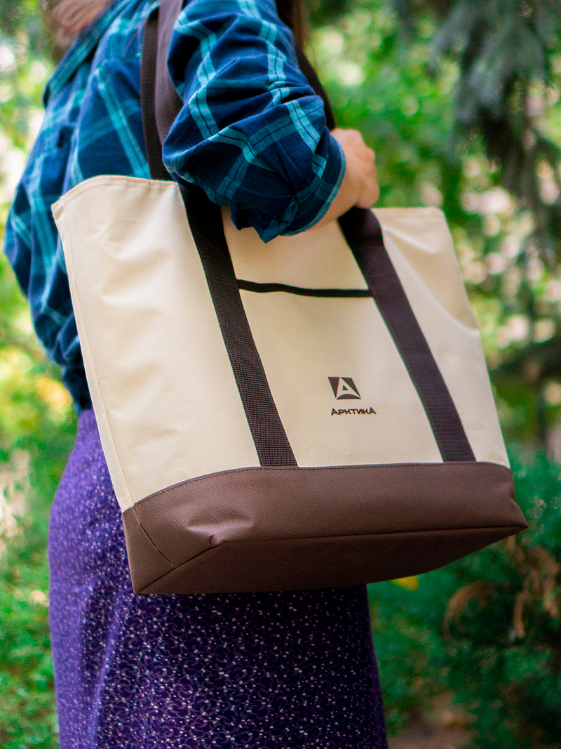 Термосумка-шоппер 17.5л серии 3400 бежевая - 5