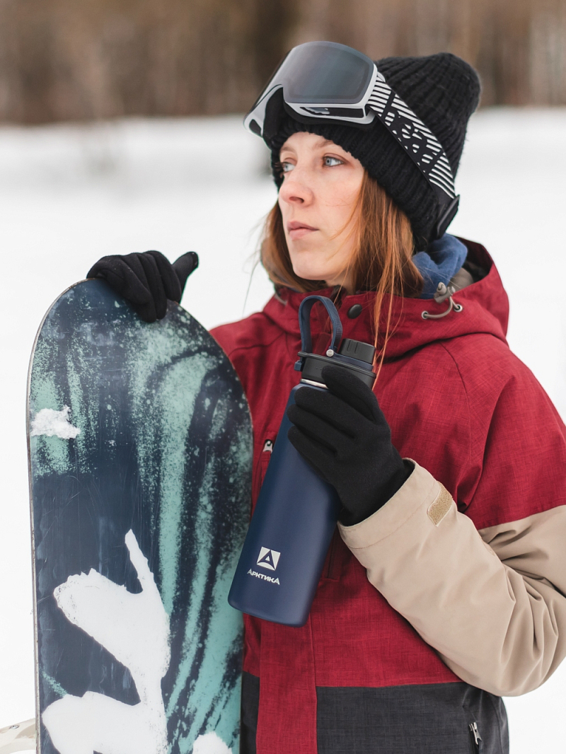 Термокружка 0.7л серии 708 синяя со спортивной крышкой - 6