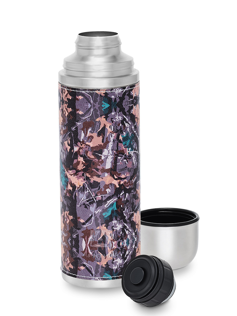 Термос 1л серии 108 с оплёткой из экокожи цвета хаки - 3