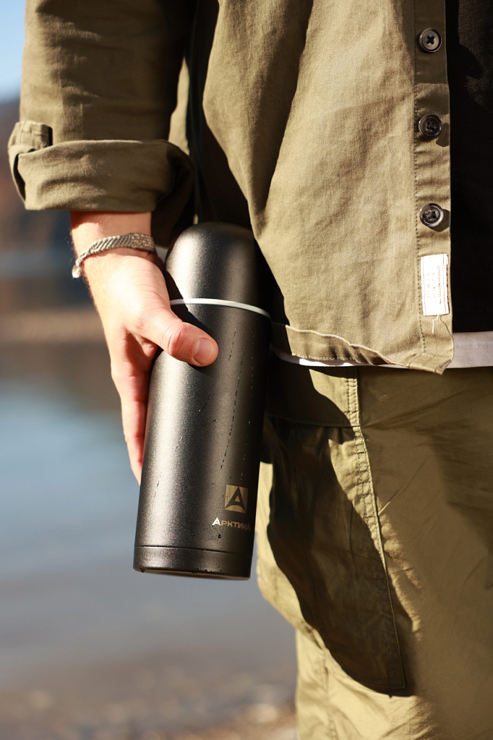 Термос 1л серии 105 чёрный с узким горлом - 2