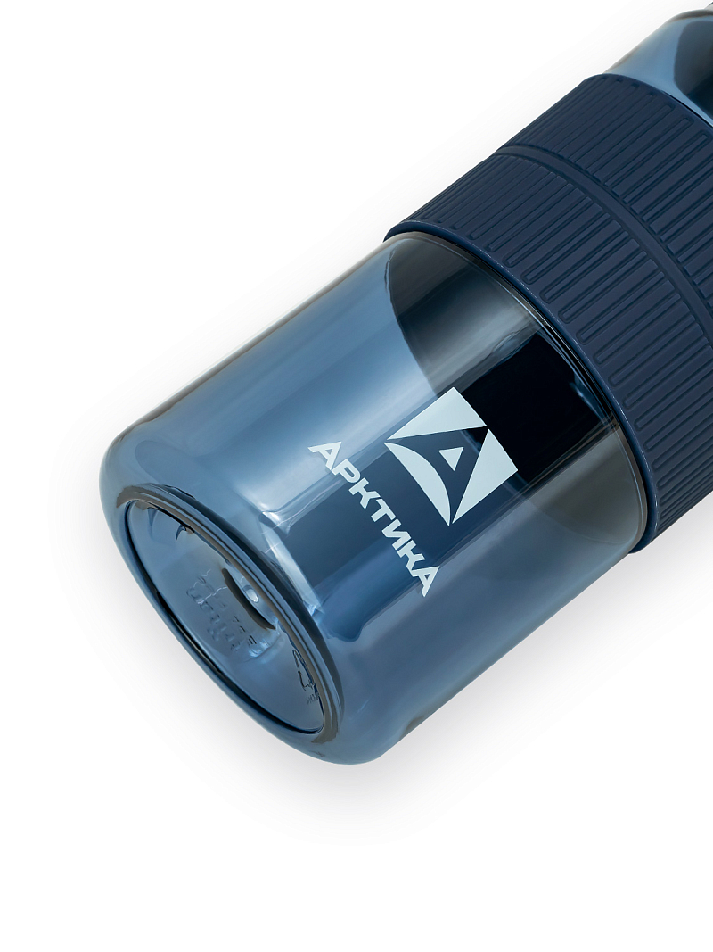 Тритановая бутылка 0.55л серии 722 синяя с манжетом и питьевой трубочкой - 5