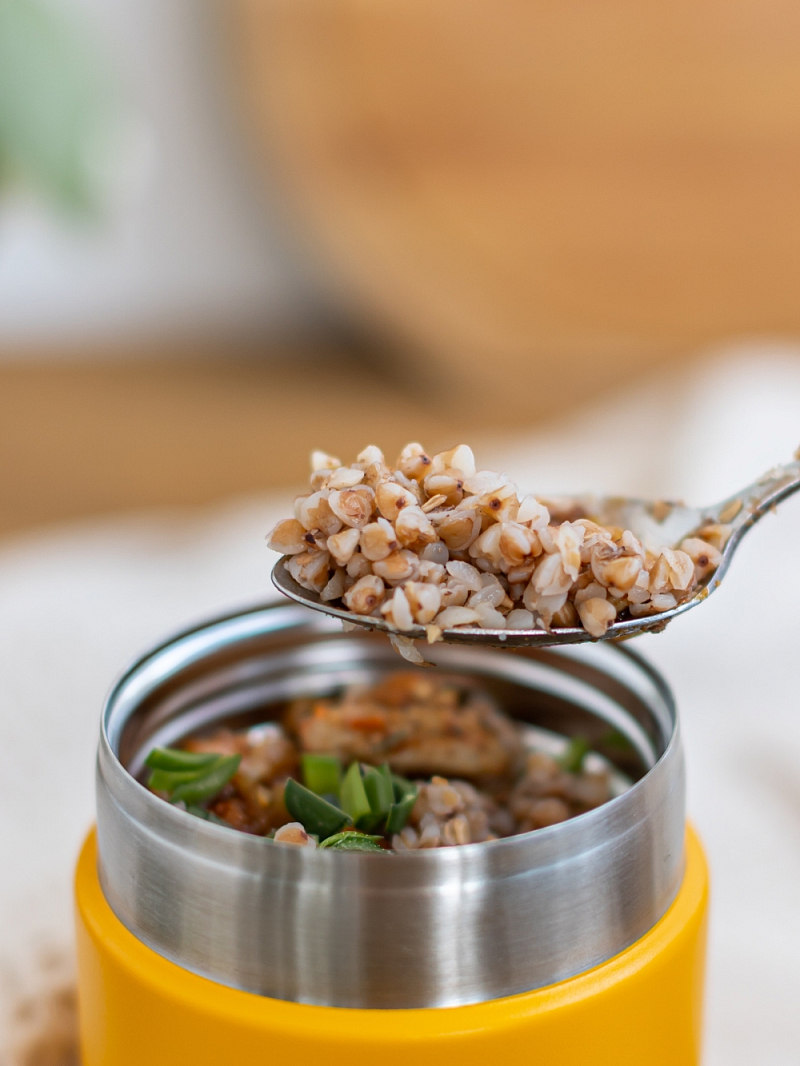 Термос 0.28л серии 411 для еды жёлтый компактный - 6