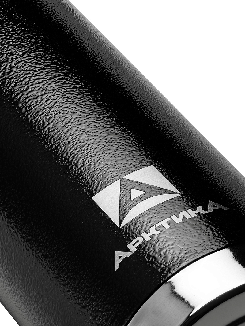 Термос 0.9л серии 106 чёрный с узким горлом и молотковой эмалью - 5