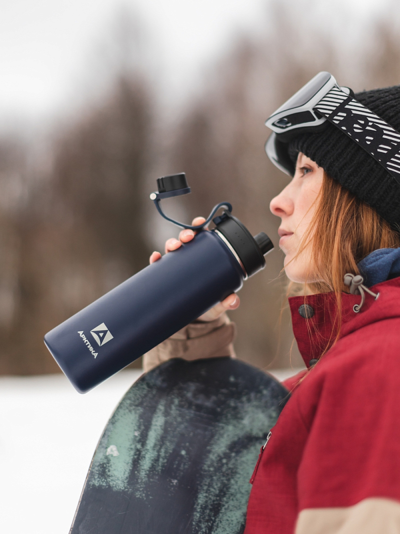 Термокружка 0.7л серии 708 синяя со спортивной крышкой - 4