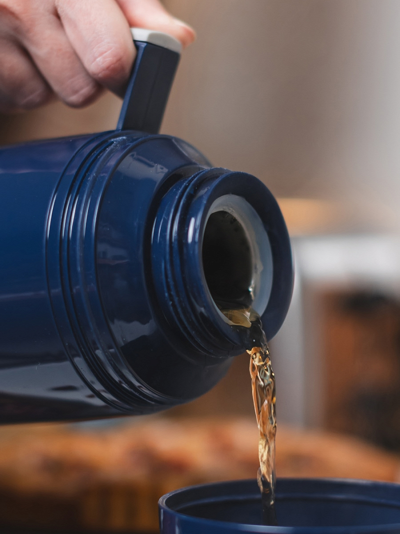 Термос 1л серии 1010 синий стеклянный - 13