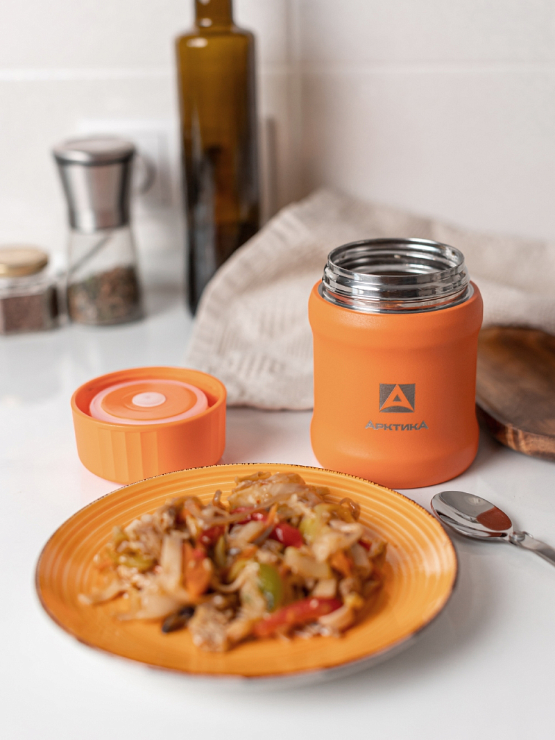 Термос 0.5л серии 311 для еды коралловый компактный - 7