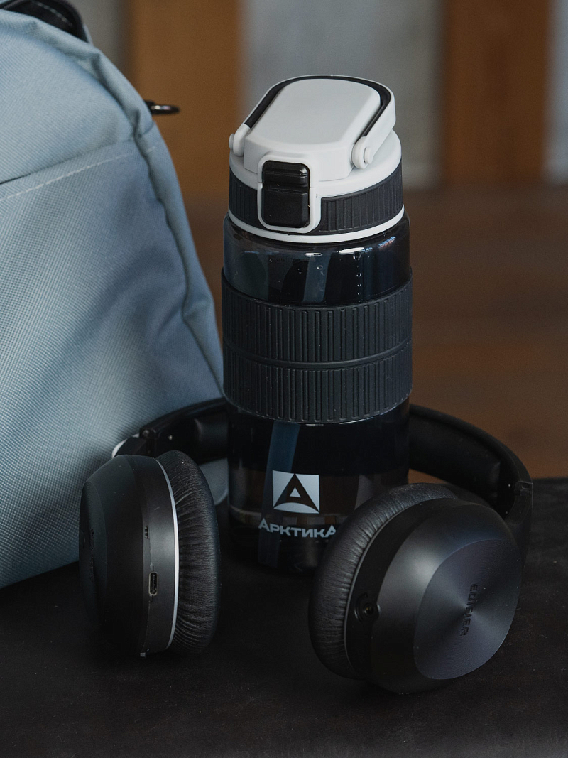 Тритановая бутылка 0.55л серии 722 чёрная с манжетом и питьевой трубочкой - 9