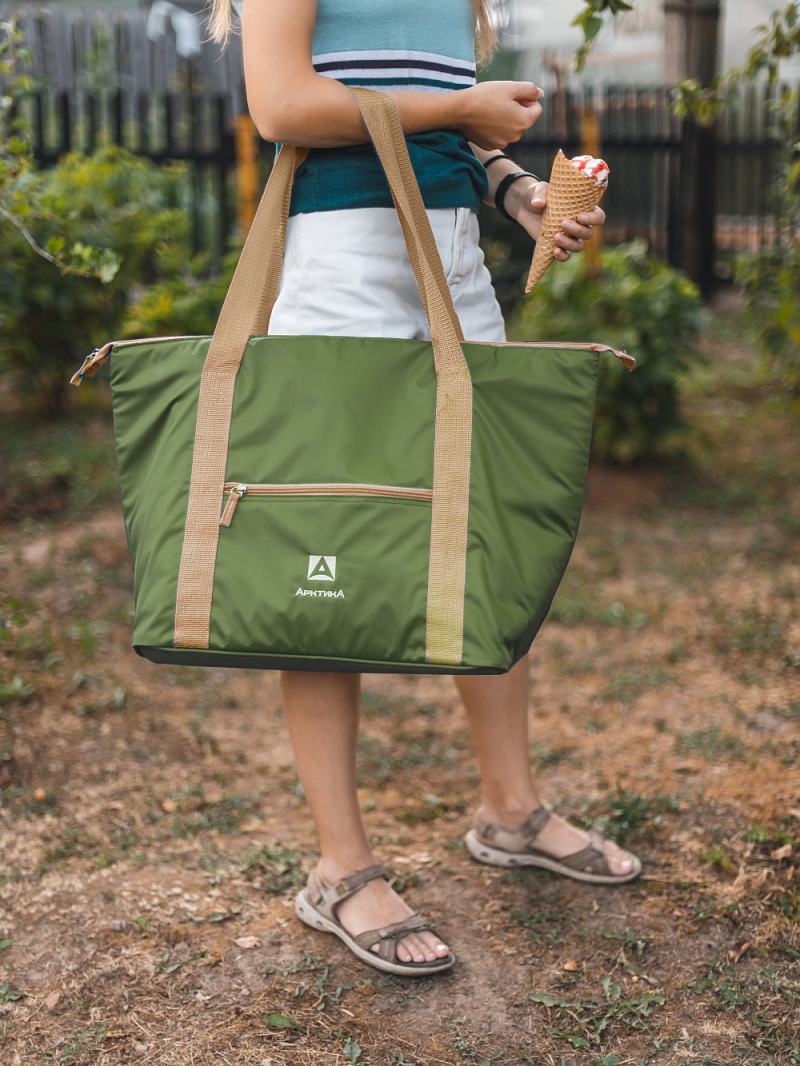 Сумка-холодильник 30л серии 3100 зелёная компактная - 2