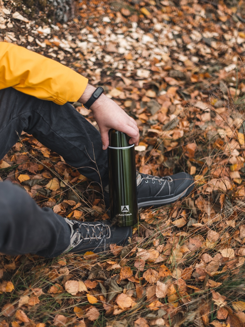 Термос 0.75л серии 102 болотный с узким горлом - 4