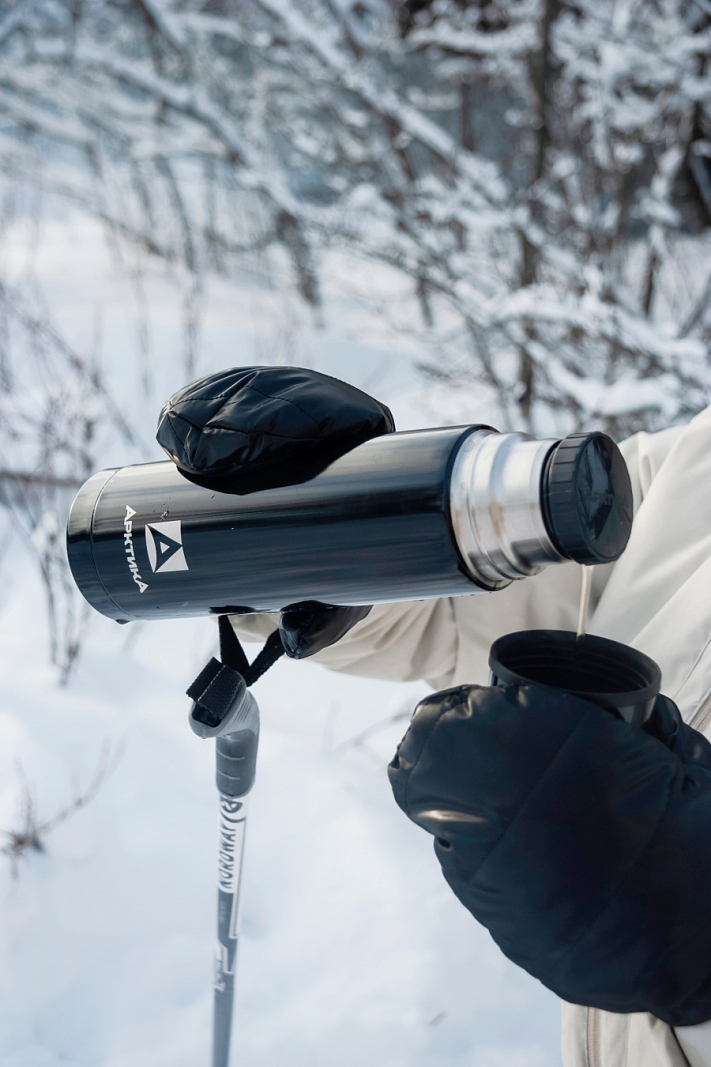 Термос 0.5л серии 102 чёрный глянцевый с узким горлом - 6