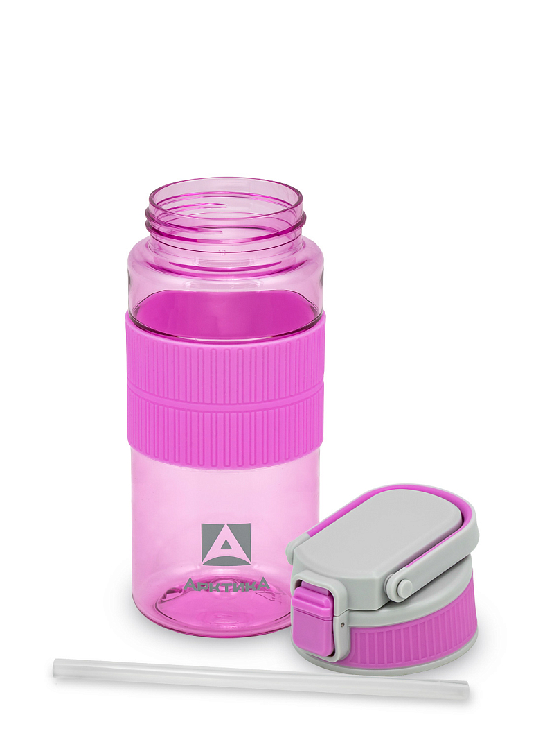 Тритановая бутылка 0.55л серии 722 лавандовая с манжетом и питьевой трубочкой - 6