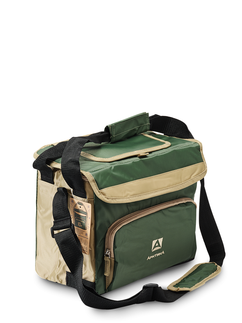 Зеленая сумка-холодильник классическая с люком на 10л (уценка) - 1