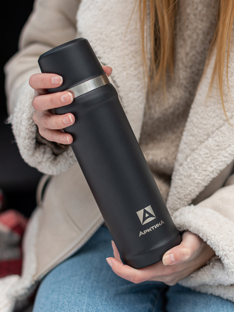 Термос 0.6л серии 111 чёрный с питьевой системой - 3