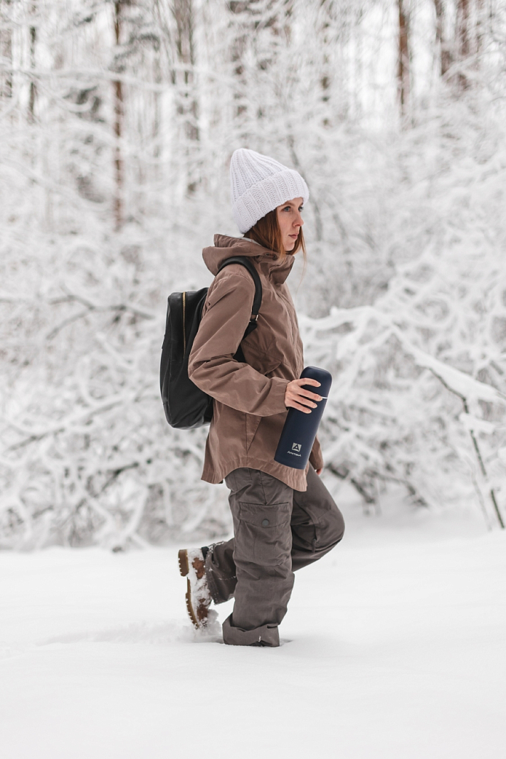 Термос 1л серии 105 синий с узким горлом - 6