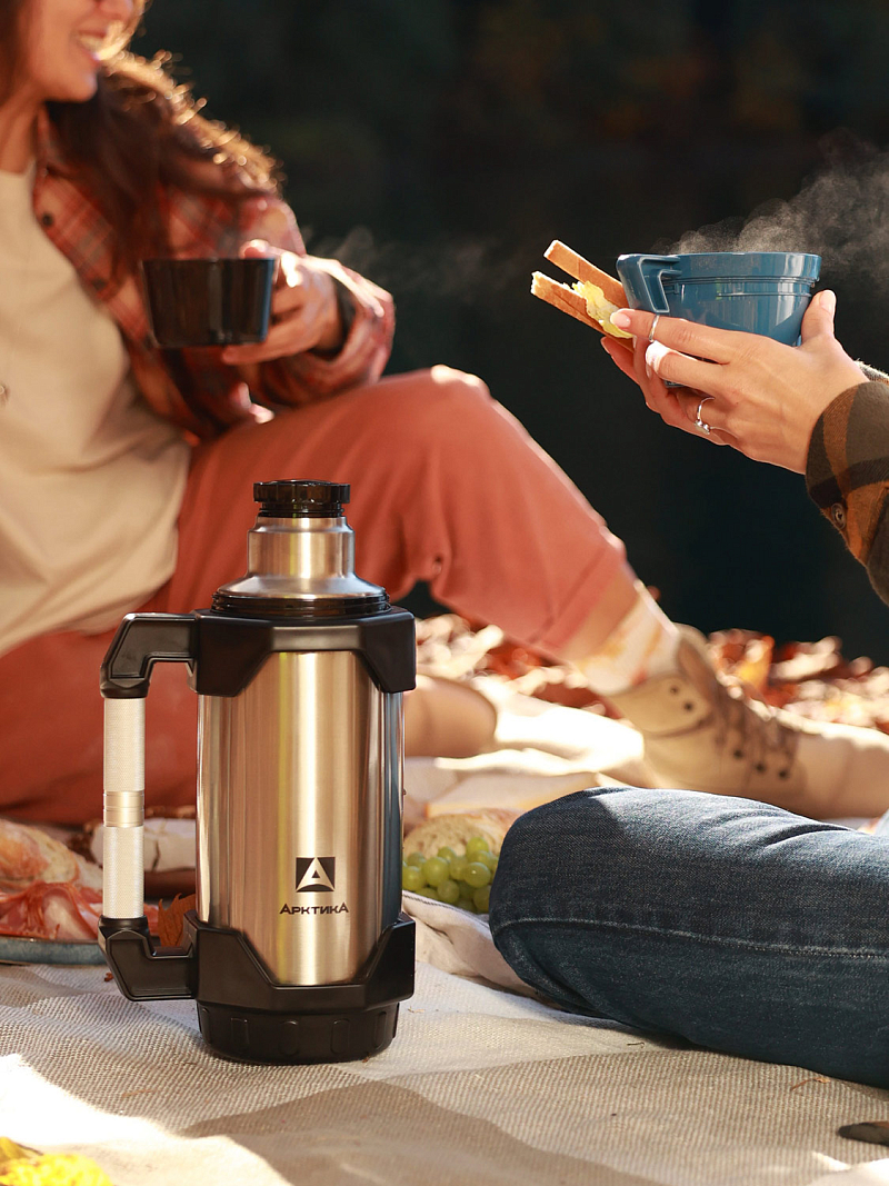 Термос 1.8л серии 110 «ТАЙГА» стальной с двумя чашками - 5