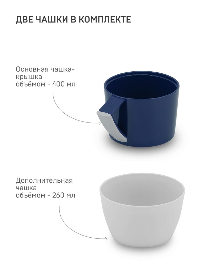 Термос 1л серии 1010 синий стеклянный - 6