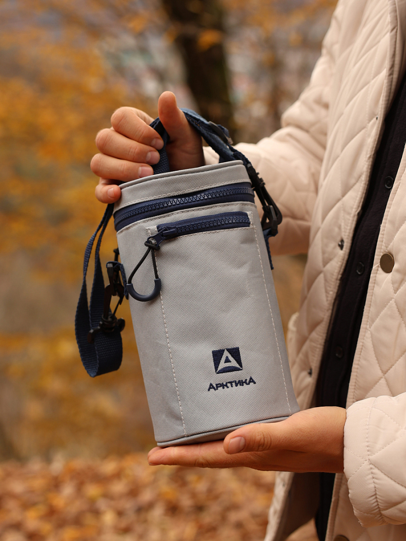 Серый термочехол для термоса для еды на 1л - 4