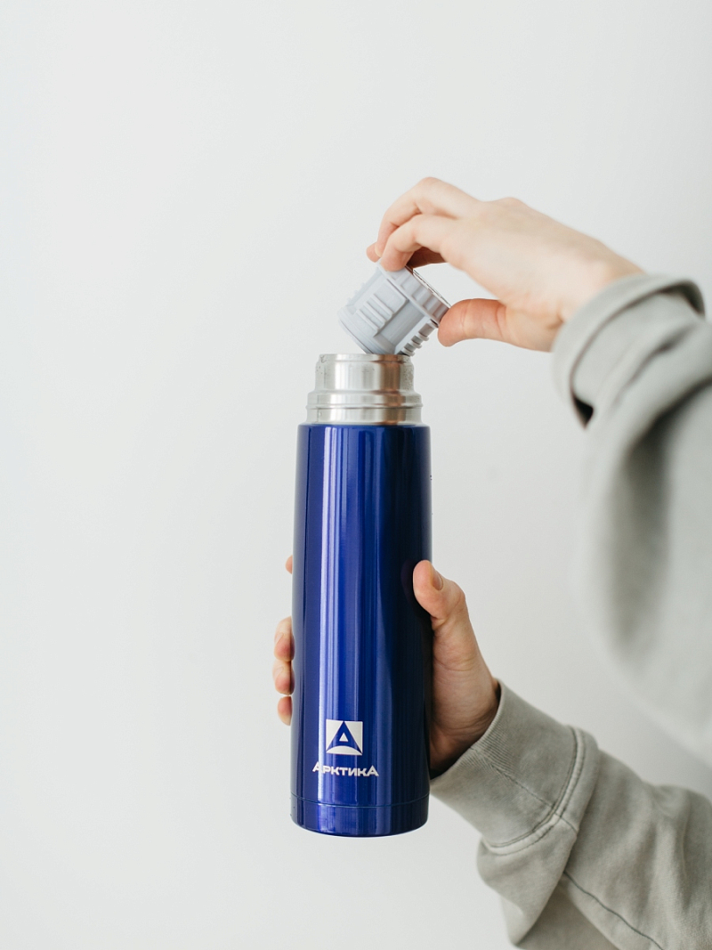  Термос 0.75л серии 102 синий с узким горлом - 2