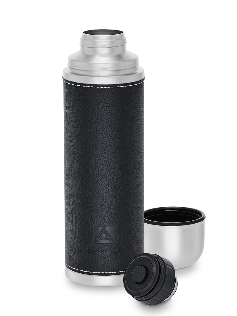 Термос 1.8л серии 108 с чёрной оплёткой из экокожи - 3