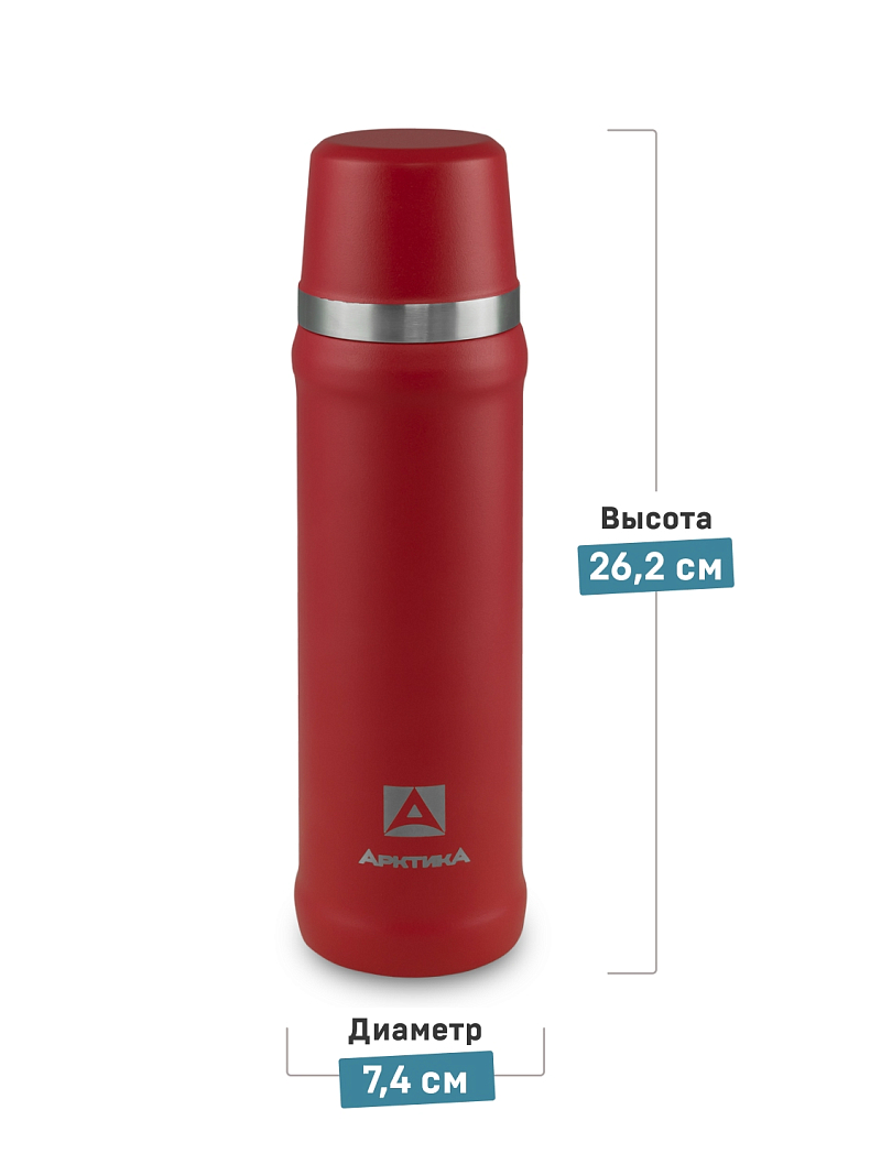 Термос 0.6л серии 111 красный с питьевой системой - 2