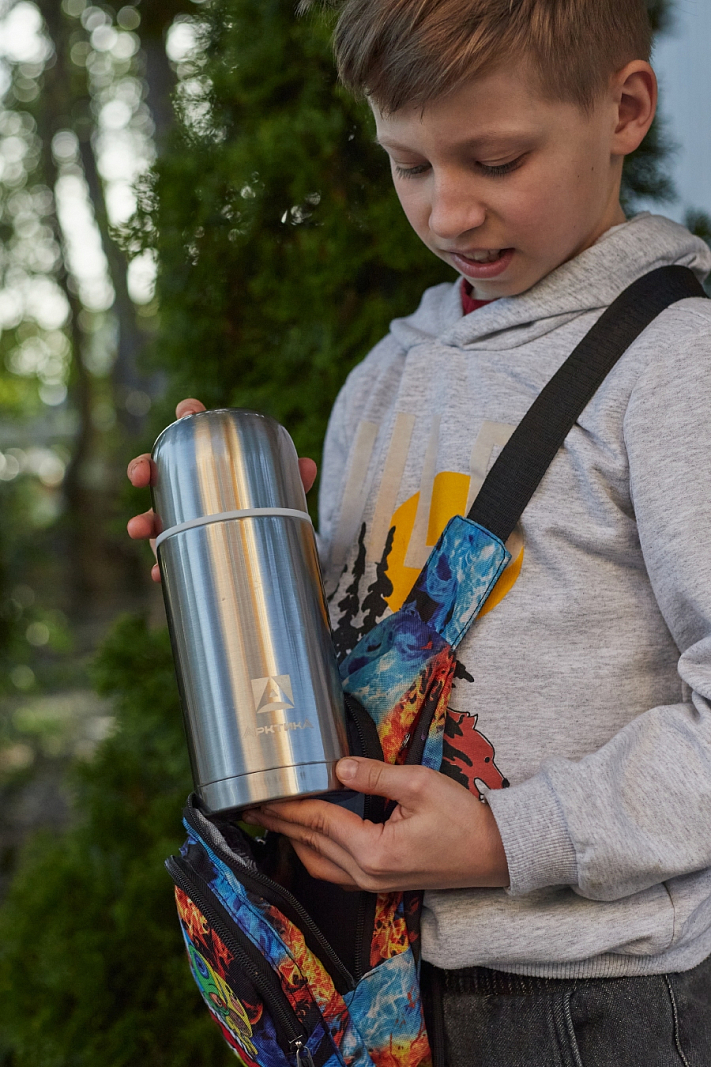 Термос 0.75л серии 105 стальной с лаковым покрытием и узким горлом - 6