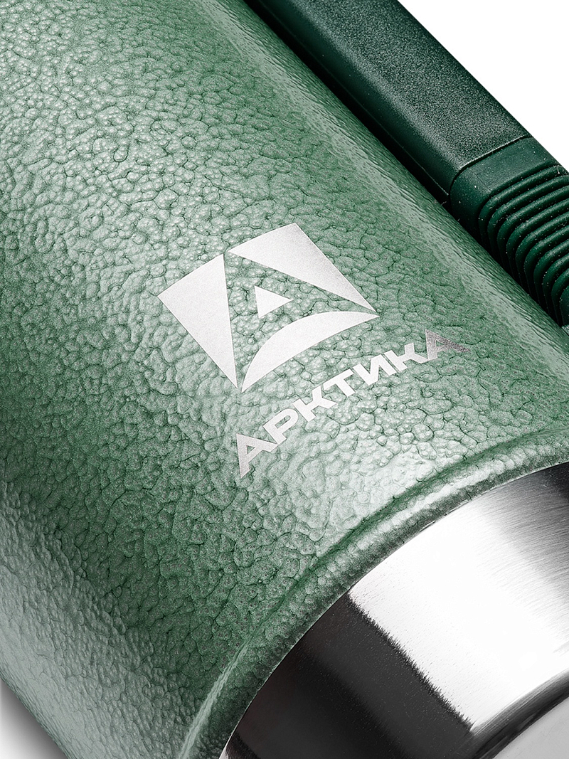 Термос 1.25л серии 106P «УАЗИК» зелёный с ручкой - 7