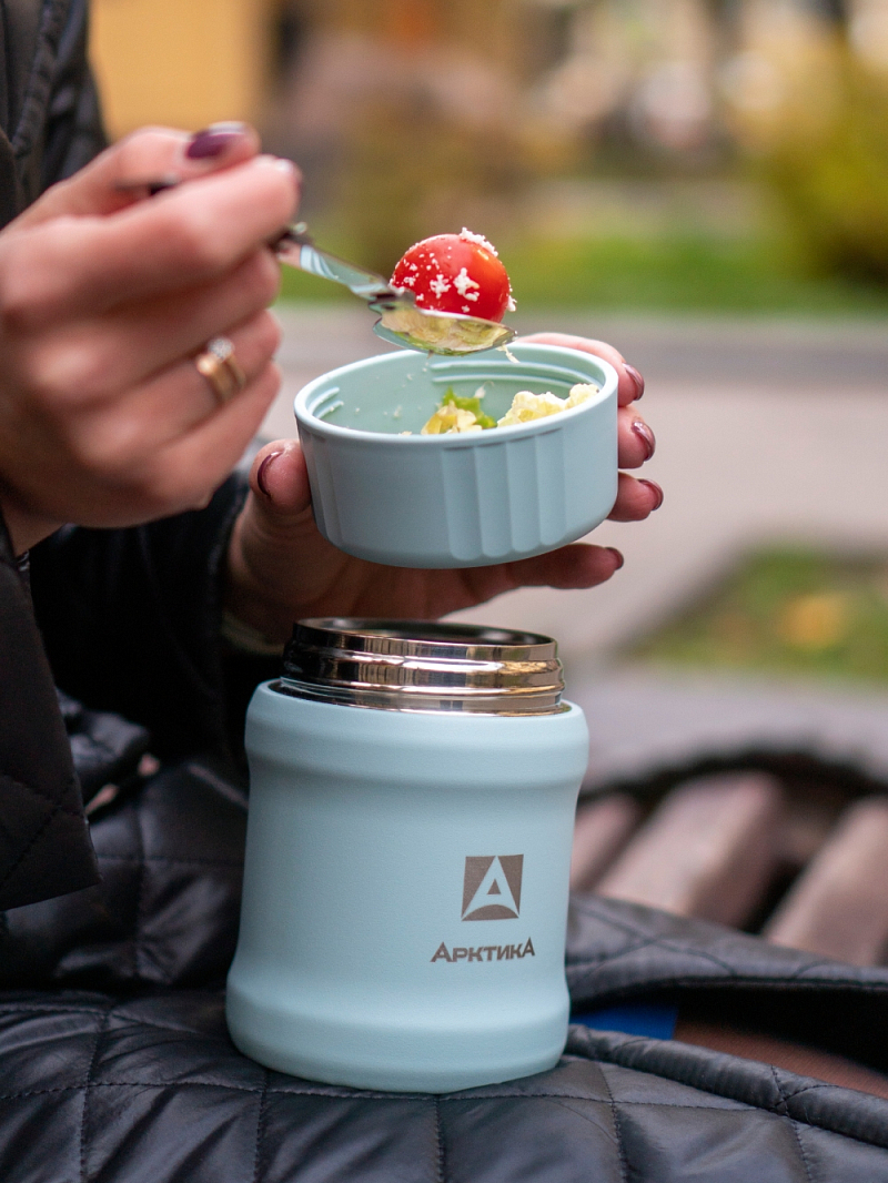 Термос 0.5л серии 311 для еды голубой компактный - 8