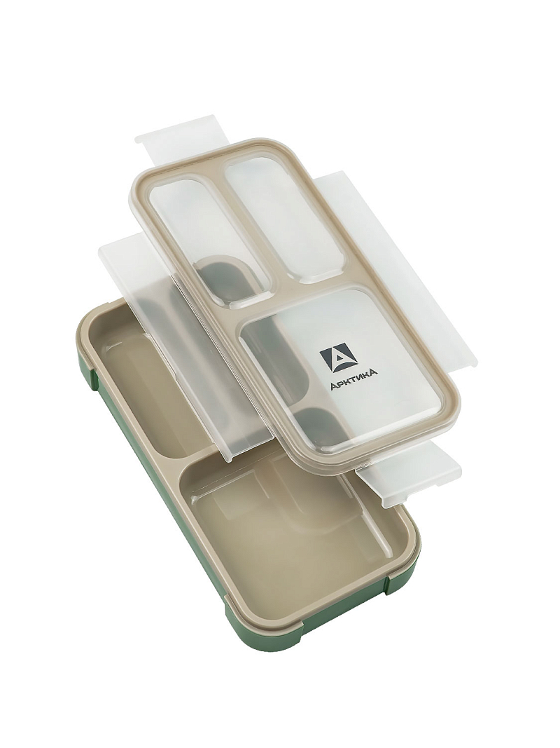 Ланч-бокс 0.42л серии 034 зелёный с отделениями - 7