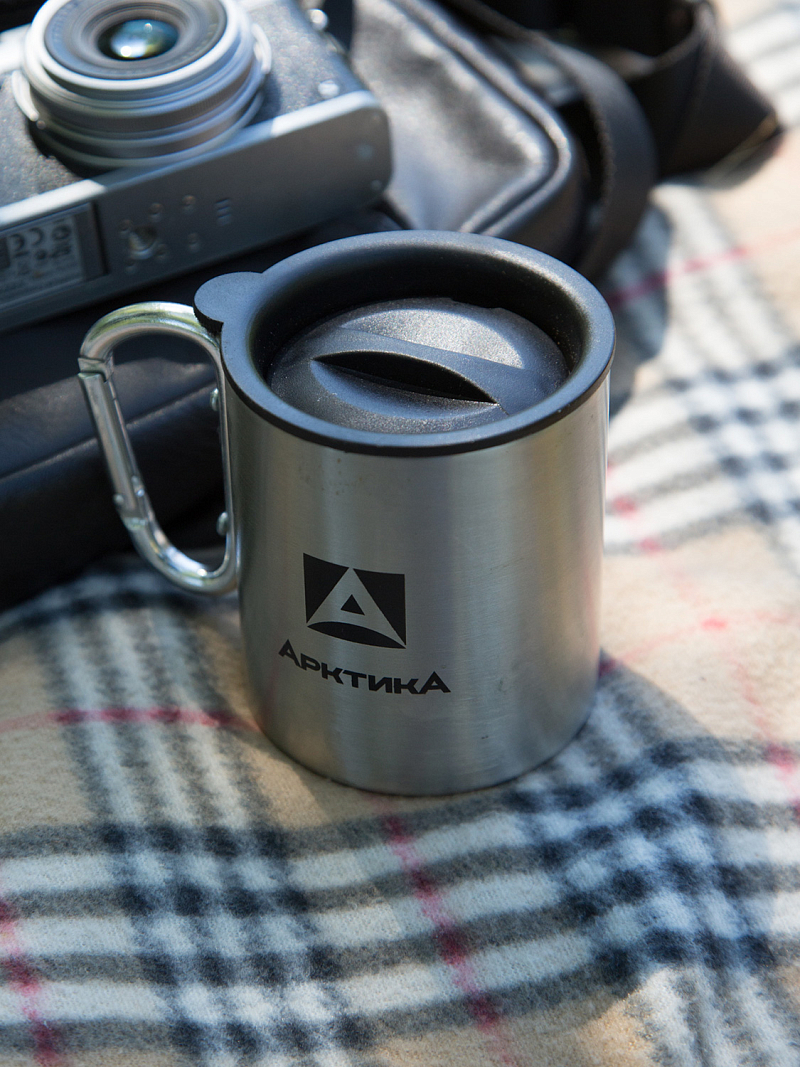 Термокружка 0.3л серии 801 стальная с ручкой-карабином - 2