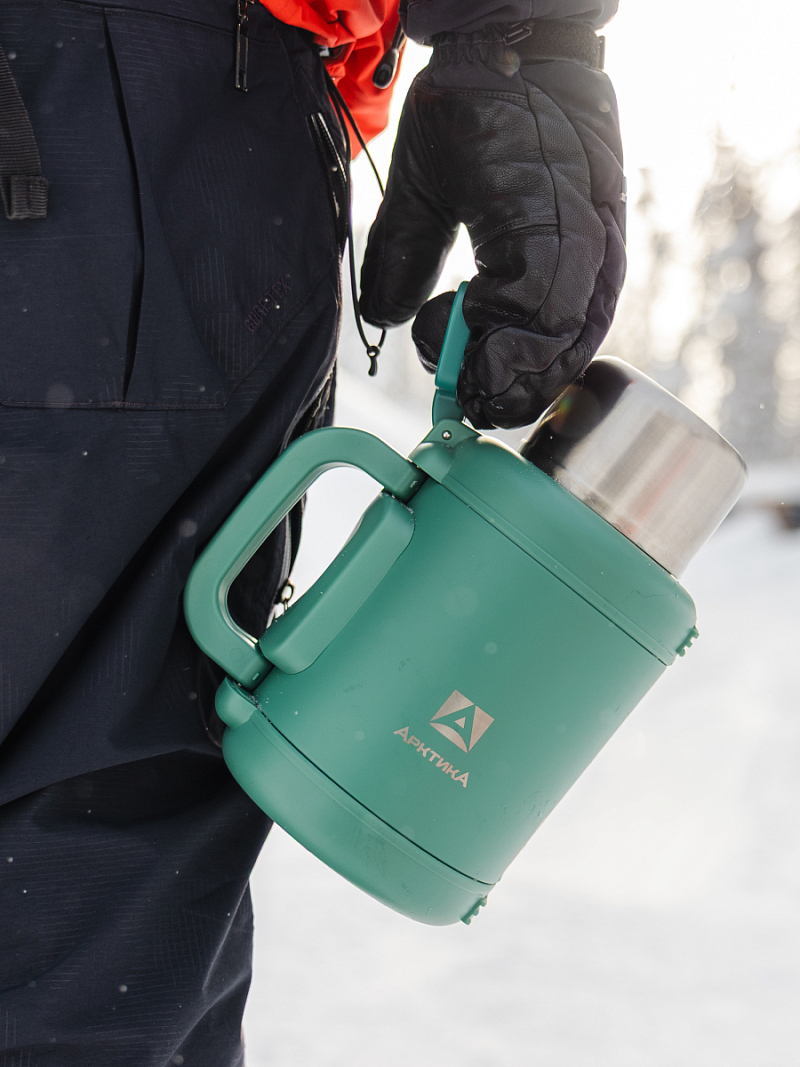 Термос 1.9л серии 204 «Хвоя» со складной ручкой и ситом - 2