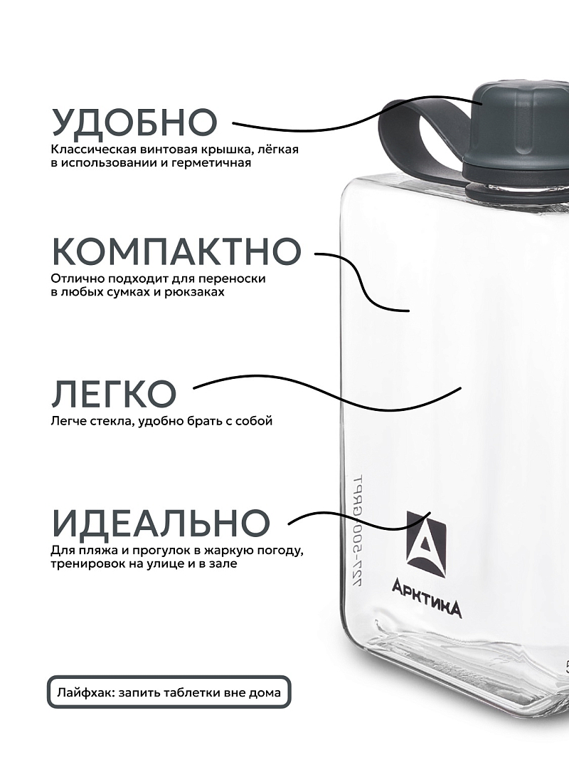 Тритановая бутылка 0.5л серии 727 «Графит» (уценка) - 5
