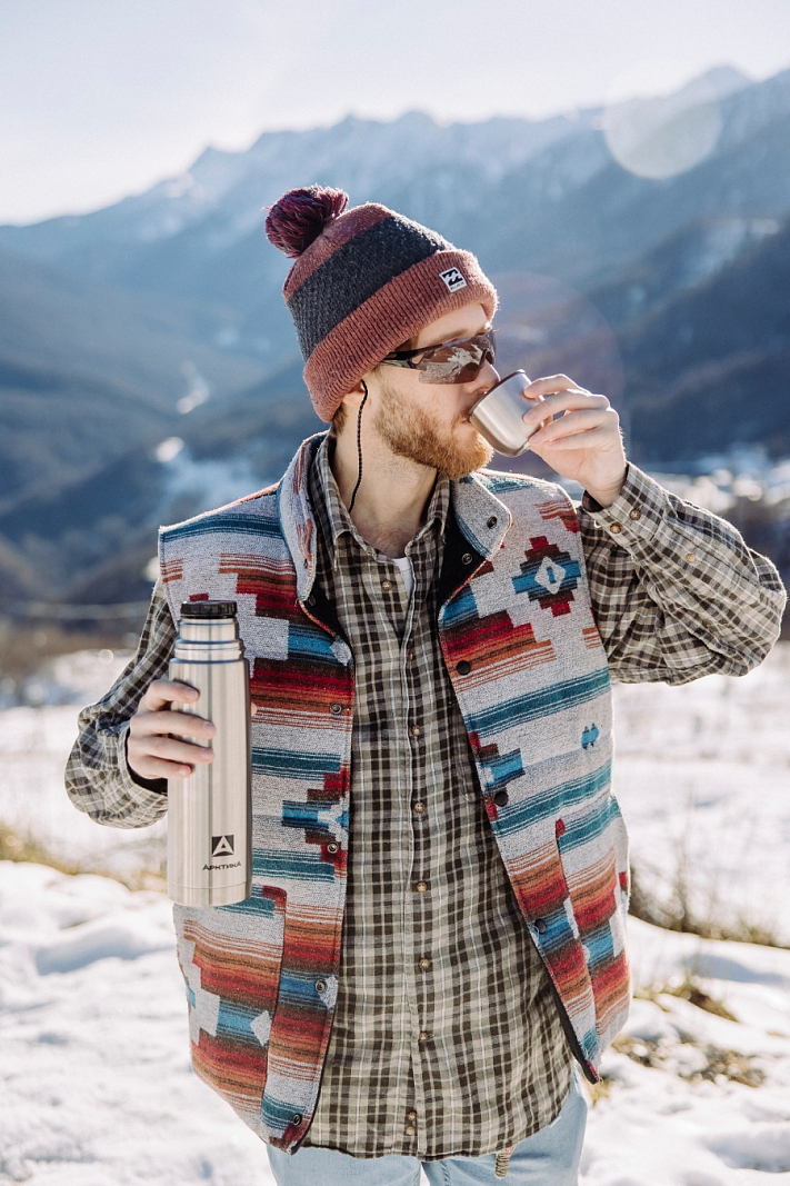 Термос 1л серии 101 стальной с узким горлом - 4