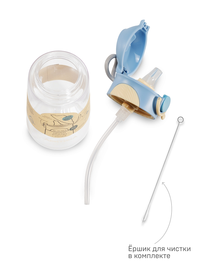 Тритановая бутылочка 0.45л серии 714 голубая детская - 4