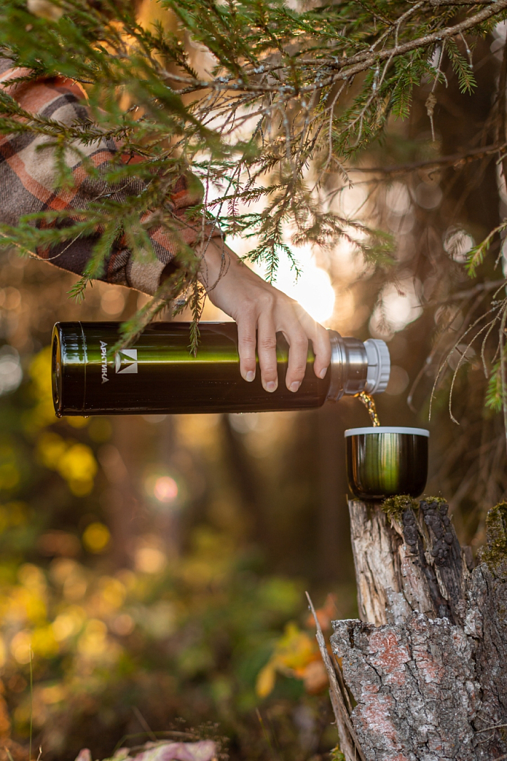 Термос 1л серии 102 болотный с узким горлом - 4