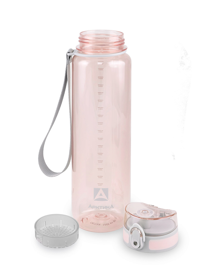 Тритановая бутылка 1л серии 720 глянцевая розовая с ситечком - 3