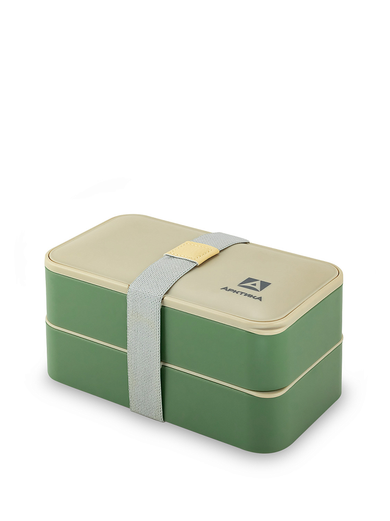 Ланч-бокс 1.2л серии 032 зелёный с двумя контейнерами - 1