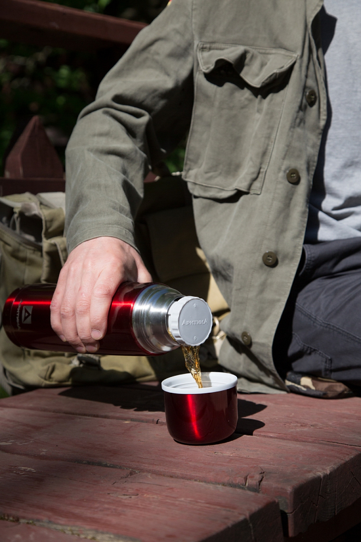 Термос 1л серии 102 красный с узким горлом - 4