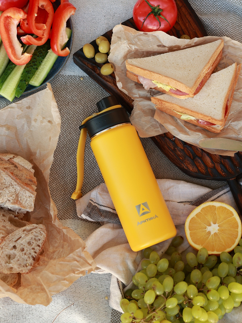 Термокружка 0.53л серии 708 жёлтая со спортивной крышкой - 6