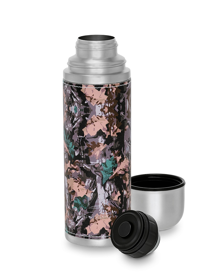 Термос 0.7л серии 108 с оплёткой из экокожи цвета хаки - 3