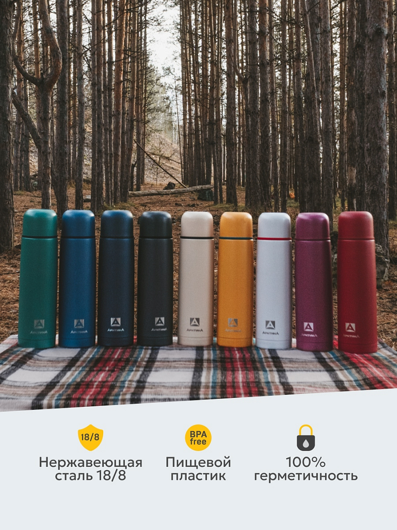 Термос 1л серии 101 «Вишня» текстурный с узким горлом - 7