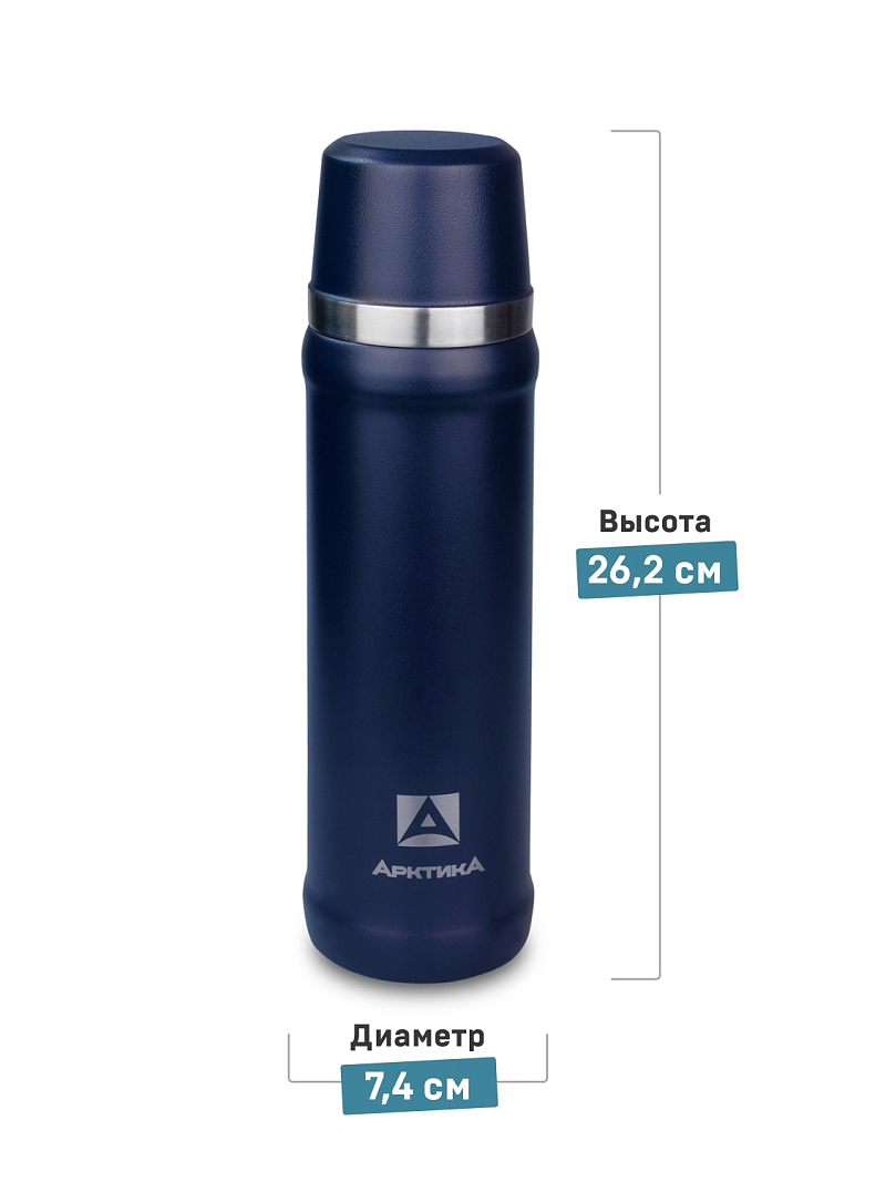 Термос 0.6л серии 111 синий с питьевой системой - 2