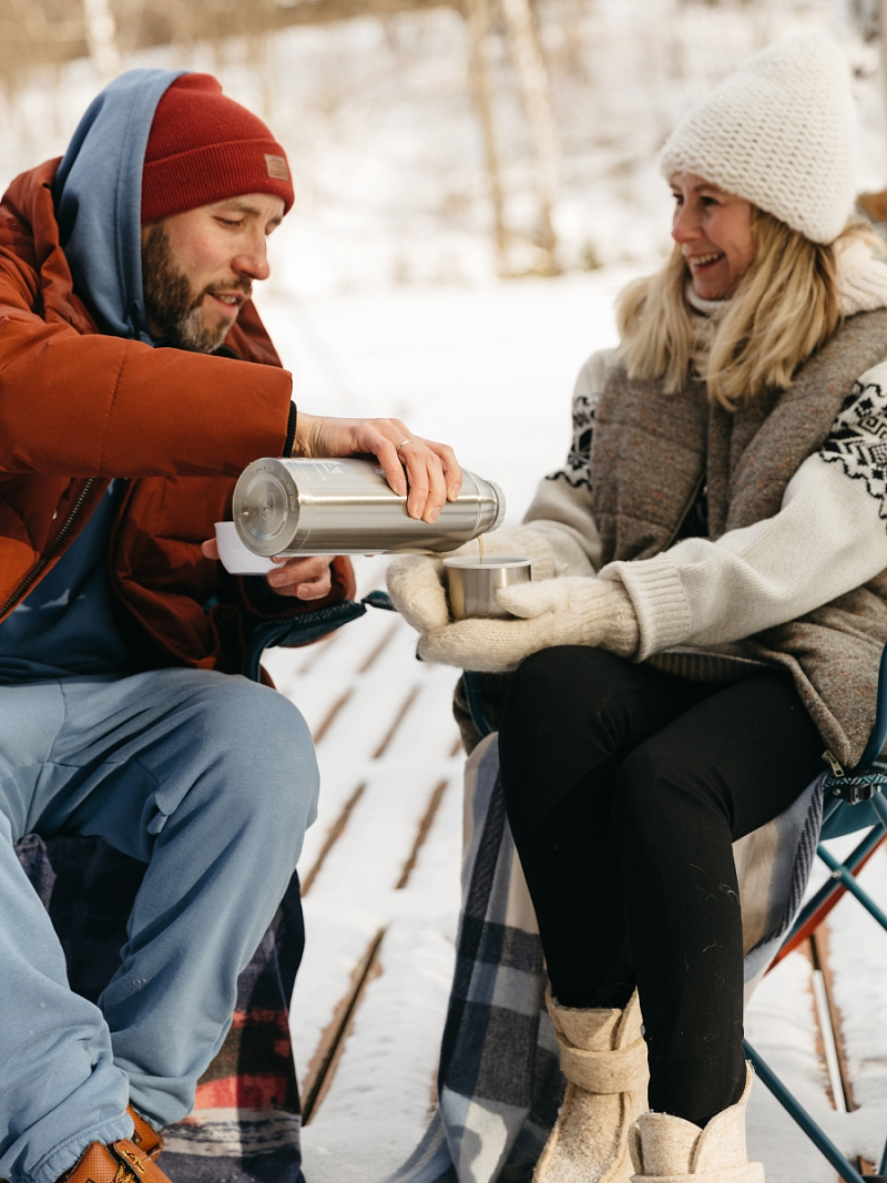 Термос 1.2л серии 105 стальной с лаковым покрытием и узким горлом - 4