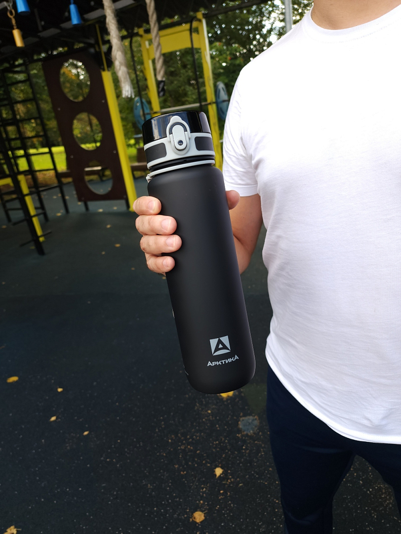 Тритановая бутылка 1л серии 720 матовая чёрная с ситечком - 2