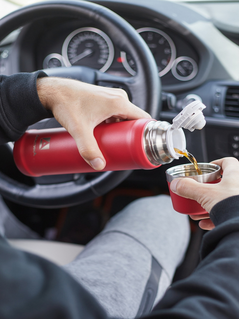 Термос 0.6л серии 111 красный с питьевой системой - 5