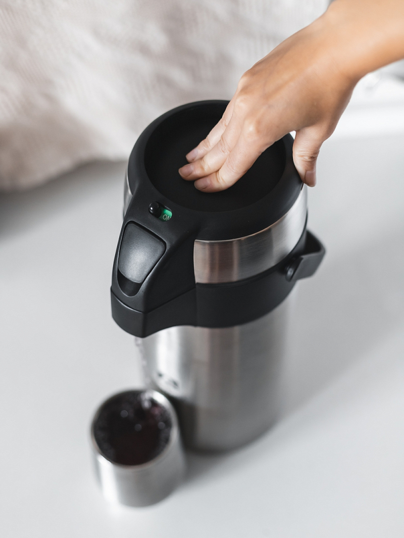 Термос 3л серии 501 стальной с помпой - 6