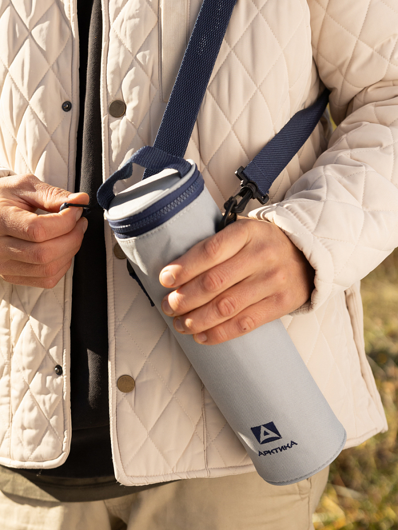 Серый термочехол для питьевого термоса на 0.75л - 4