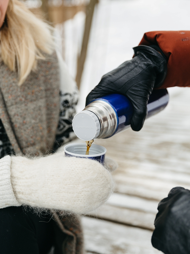  Термос 0.75л серии 102 синий с узким горлом - 4