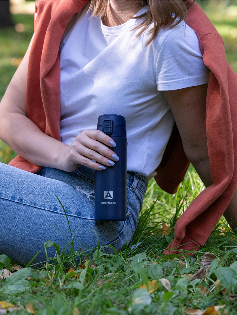 Термокружка 0.5л серии 705 синяя текстурная - 4