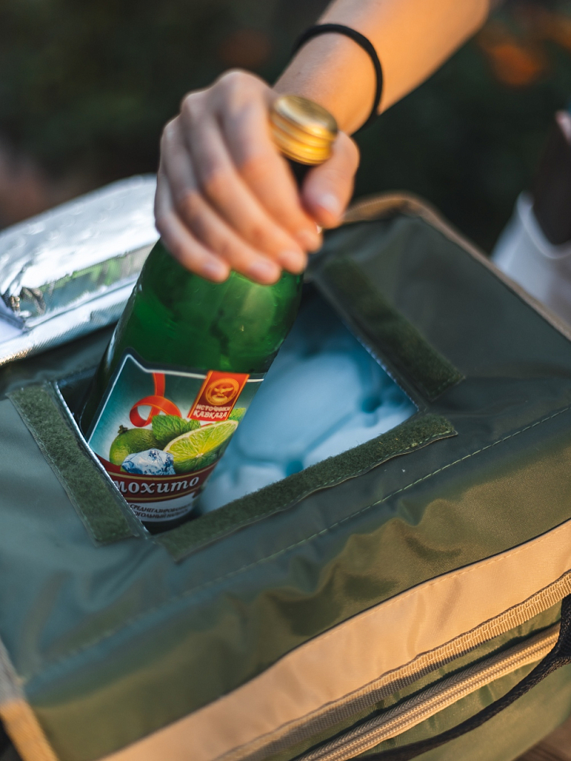 Термосумка-холодильник 20л серии 3000 зелёная с люком - 6