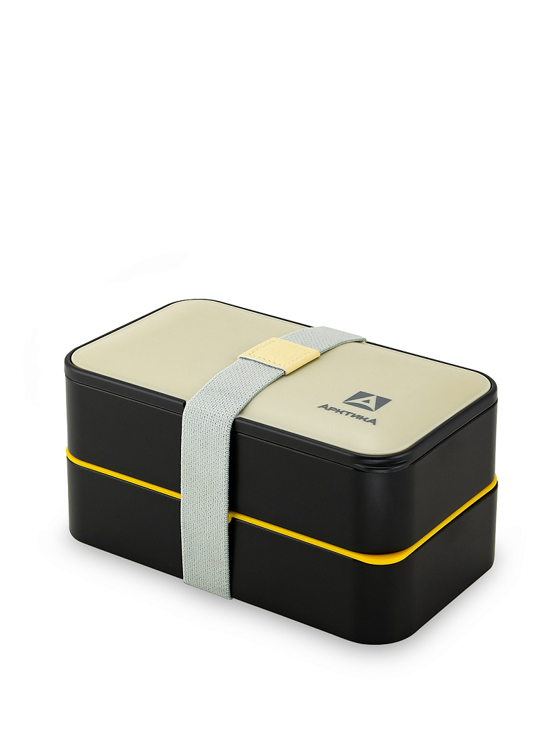 Ланч-бокс 1.2л серии 032 чёрный с двумя контейнерами - 1